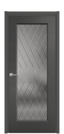 Дверь межкомнатная Рино 1 Цвет Антрацит Brash Покрытие Эмаль брашированная  Наличник L 50 Цена 47415