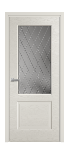 Дверь межкомнатная Рино 2 Цвет Дымчатый Brash Покрытие Эмаль брашированная  Наличник L 50 Цена 47215