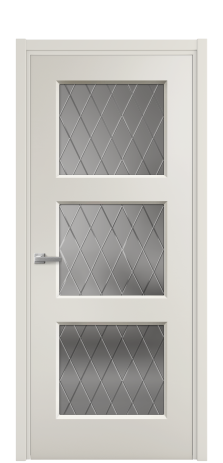 Дверь межкомнатная Рино 3 Цвет Дымчатый Покрытие Эмаль  Наличник L 50 Цена 42600