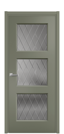 Дверь межкомнатная Рино 3 Цвет Зеленый Покрытие Эмаль  Наличник L 50 Цена 43843