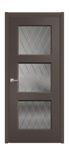 Дверь межкомнатная Рино 3 Цвет Коричневый Покрытие Эмаль  Наличник L 50 Цена 43843