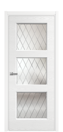 Дверь межкомнатная Рино 3 Цвет Белый Brash Покрытие Эмаль брашированная  Наличник L 50 Цена 45950