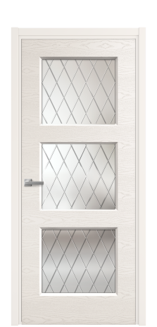 Дверь межкомнатная Рино 3 Цвет Молочный Brash Покрытие Эмаль брашированная  Наличник L 50 Цена 45950