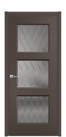 Дверь межкомнатная Рино 3 Цвет Коричневый Brash Покрытие Эмаль брашированная  Наличник L 50 Цена 46500