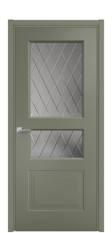 Дверь межкомнатная Рино 4 Цвет Зеленый Покрытие Эмаль  Наличник L 50 Цена 43843