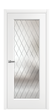 Дверь межкомнатная Плэйн 1 Цвет Белый Покрытие Эмаль  Наличник L 50 Цена 41765