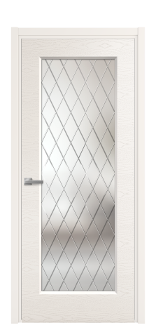 Дверь межкомнатная Плэйн 1 Цвет Молочный Brash Покрытие Эмаль брашированная  Наличник L 50 Цена 45665