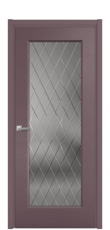 Дверь межкомнатная Плэйн 1 Цвет Лиловый Brash Покрытие Эмаль брашированная  Наличник L 50 Цена 46415