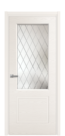 Дверь межкомнатная Плэйн 2 Цвет Молочный Brash Покрытие Эмаль брашированная  Наличник L 50 Цена 44925