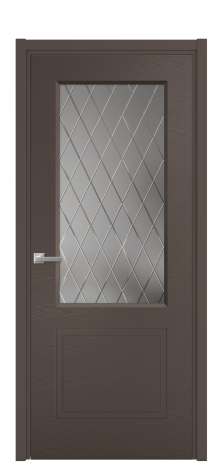 Дверь межкомнатная Плэйн 2 Цвет Коричневый Brash Покрытие Эмаль брашированная  Наличник L 50 Цена 45475