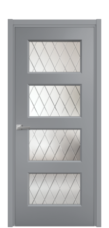 Дверь межкомнатная Плэйн 4 Цвет Гриджио Покрытие Эмаль  Наличник L 50 Цена 42243