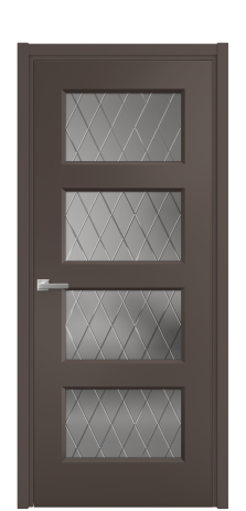 Дверь межкомнатная Плэйн 4 Цвет Коричневый Покрытие Эмаль  Наличник L 50 Цена 42793