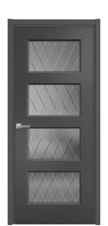 Дверь межкомнатная Плэйн 4 Цвет Антрацит Покрытие Эмаль  Наличник L 50 Цена 42793