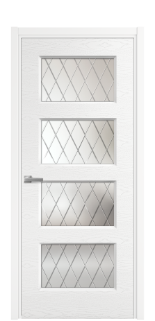 Дверь межкомнатная Плэйн 4 Цвет Белый Brash Покрытие Эмаль брашированная  Наличник L 50 Цена 44950