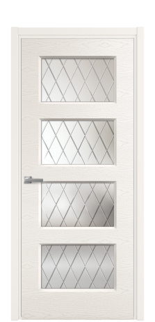 Дверь межкомнатная Плэйн 4 Цвет Молочный Brash Покрытие Эмаль брашированная  Наличник L 50 Цена 44950