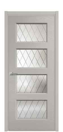 Дверь межкомнатная Плэйн 4 Цвет Серый Шелк Brash Покрытие Эмаль брашированная  Наличник L 50 Цена 44950