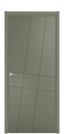 Дверь межкомнатная Твист 02 Цвет Зеленый Brash Покрытие Эмаль брашированная  Наличник L 50 Цена 46325