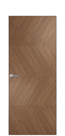 Дверь межкомнатная Юнит 01 Цвет Американский Орех Покрытие Шпон натуральный  Наличник Скрытый короб хром Цена 58850