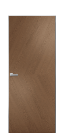 Дверь межкомнатная Юнит 03 Цвет Дуб Темный Покрытие Шпон натуральный  Наличник Скрытый короб хром Цена 51850