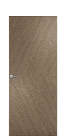 Дверь межкомнатная Юнит 03 Цвет Дуб Кофе Покрытие Шпон масло  Наличник Скрытый короб хром Цена 53700