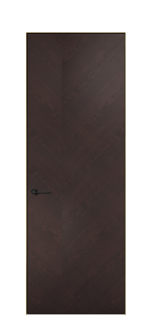 Дверь межкомнатная Юнит 05 Цвет Мореный Дуб Покрытие ШПОН Дуб Наличник  Скрытый короб золото Цена 56906