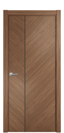 Дверь межкомнатная Юнит Слот 10-111 Цвет Американский Орех Покрытие Шпон натуральный  Наличник L 75 Цена 63600