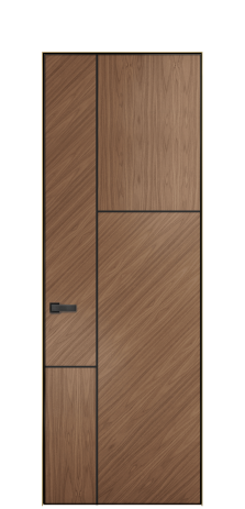 Дверь межкомнатная Юнит Слот 10-123 Цвет Американский Орех Покрытие ШПОН Орех Наличник Скрытый короб золото Цена 71816