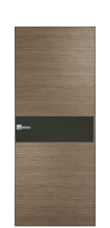 Дверь межкомнатная Ветро 11 Цвет Дуб Кофе Покрытие Шпон масло  Наличник Скрытый короб хром Цена 51300