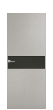 Дверь межкомнатная Ветро 11 Цвет Ясень Серый Шелк Покрытие Шпон крашеный  Наличник Скрытый короб хром Цена 47850