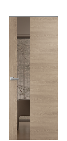 Дверь межкомнатная Ветро 14 Цвет Дуб Песочный Покрытие Шпон натуральный  Наличник Скрытый короб хром Цена 49950