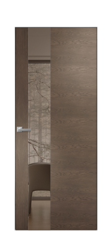 Дверь межкомнатная Ветро 14 Цвет Дуб Марракеш Покрытие Шпон натуральный  Наличник Скрытый короб хром Цена 49950