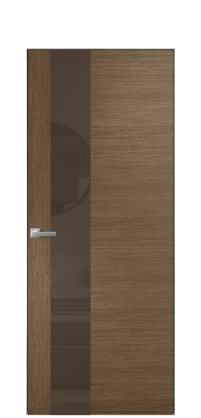 Дверь межкомнатная Ветро 14 Цвет Дуб Шоколад Покрытие Шпон масло  Наличник Скрытый короб хром Цена 51300