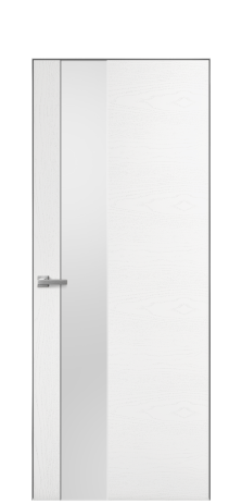 Дверь межкомнатная Ветро 14 Цвет Ясень Белый Покрытие Шпон крашеный  Наличник Скрытый короб хром Цена 47850