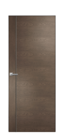 Дверь межкомнатная Ветро 17 Цвет Дуб Марракеш Покрытие Шпон натуральный  Наличник Скрытый короб хром Цена 48850