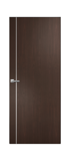 Дверь межкомнатная Слот 10-011 Цвет Каштановый Орех Покрытие Шпон натуральный  Наличник Скрытый короб хром Цена 48150