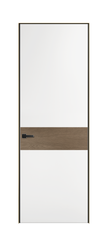 Дверь межкомнатная Дуэт 11 Цвет Белый Покрытие ЭМАЛИ Эмаль Наличник  Скрытый короб золото Цена 55213