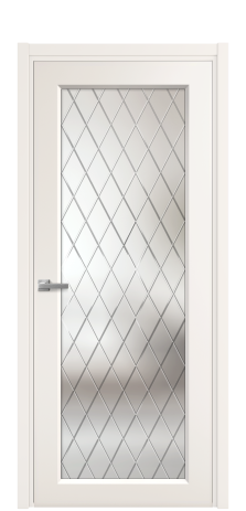 Дверь межкомнатная Страйп 1 Цвет Молочный Покрытие Эмаль  Наличник L 50 Цена 45765