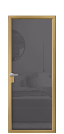 Дверь межкомнатная Фрейм 01 Цвет Латунь Покрытие Алюминий  Наличник Скрытый короб Цена 86890