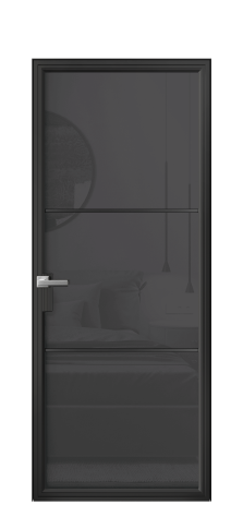 Дверь межкомнатная Фрейм 03 Цвет Черный Покрытие Алюминий  Наличник Скрытый короб Цена 82810