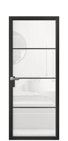 Дверь межкомнатная Фрейм 04 Цвет Черный Покрытие Алюминий  Наличник Скрытый короб Цена 77014