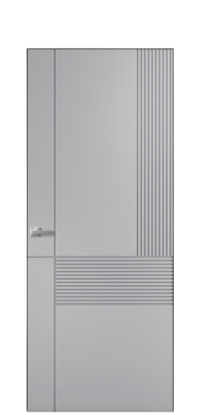 Дверь межкомнатная Меццо 13 Цвет Галечный Покрытие Эмаль  Наличник Скрытый короб хром Цена 43793