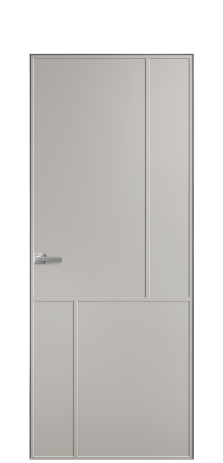 Дверь межкомнатная Лайн 3 Цвет Серый Шелк Покрытие Эмаль  Наличник Скрытый короб хром Цена 49450