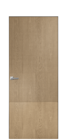 Дверь межкомнатная Бриз 3 Цвет Дуб Светлый Покрытие Шпон натуральный  Наличник Скрытый короб хром Цена 62350