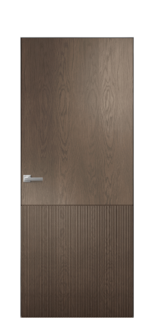 Дверь межкомнатная Бриз 4 Цвет Дуб Марракеш Покрытие Шпон натуральный  Наличник Скрытый короб хром Цена 62350