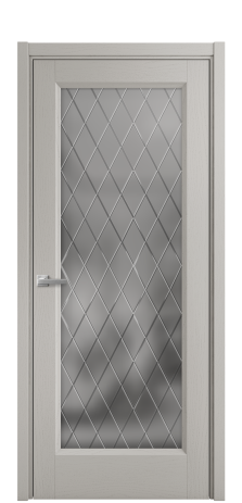 Дверь межкомнатная Неоклассик 1 Цвет Ясень Серый Шелк Покрытие Шпон крашеный  Наличник L 50 Цена 47430